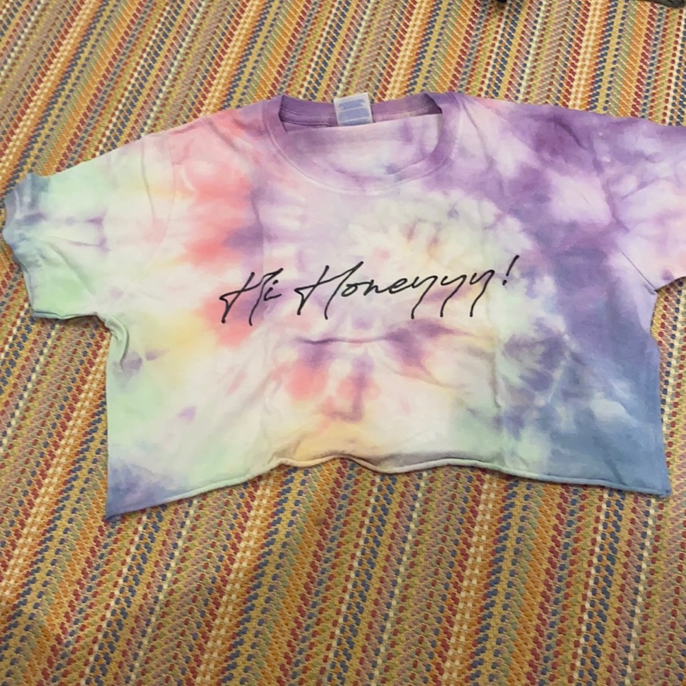 tie die hi honey short short sleaves